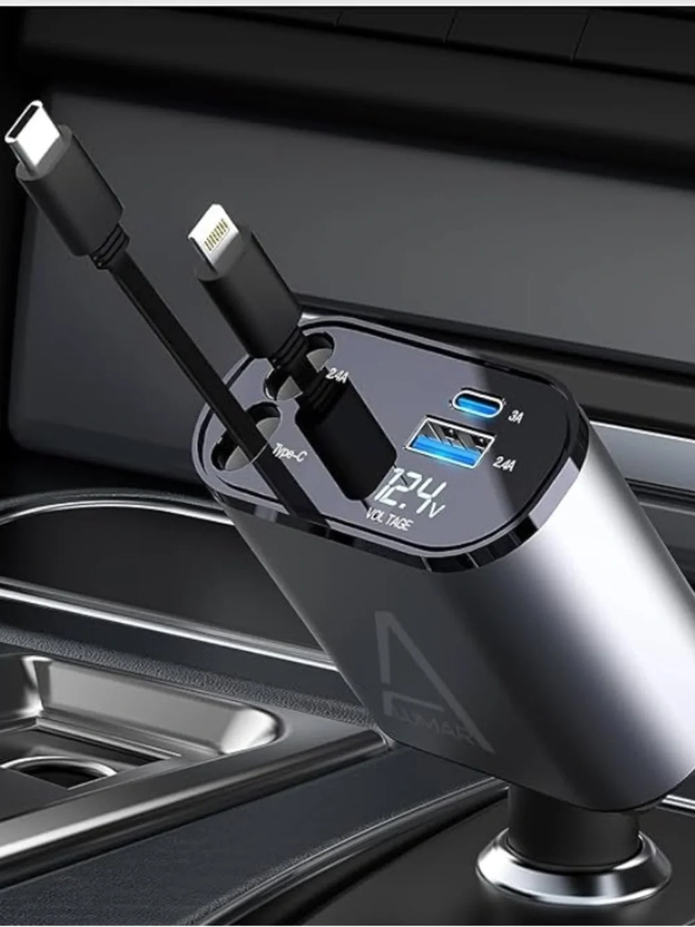 🆕 Super Car Charger, 120W 4 in 1 Super Fast Charge Car Phone Charger 2 Ports